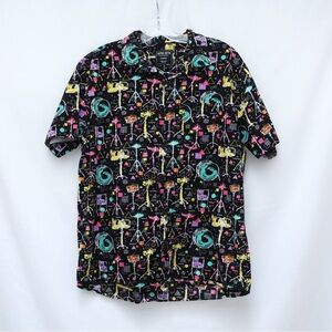 Alpha Beta Rock Star Drummer Print Musician Short Sleeve Shirt Men Concert Club